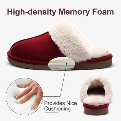 Fuzzy Memory Foam Slippers - SoftStep-Chestnut-4.5-Nora Luxe