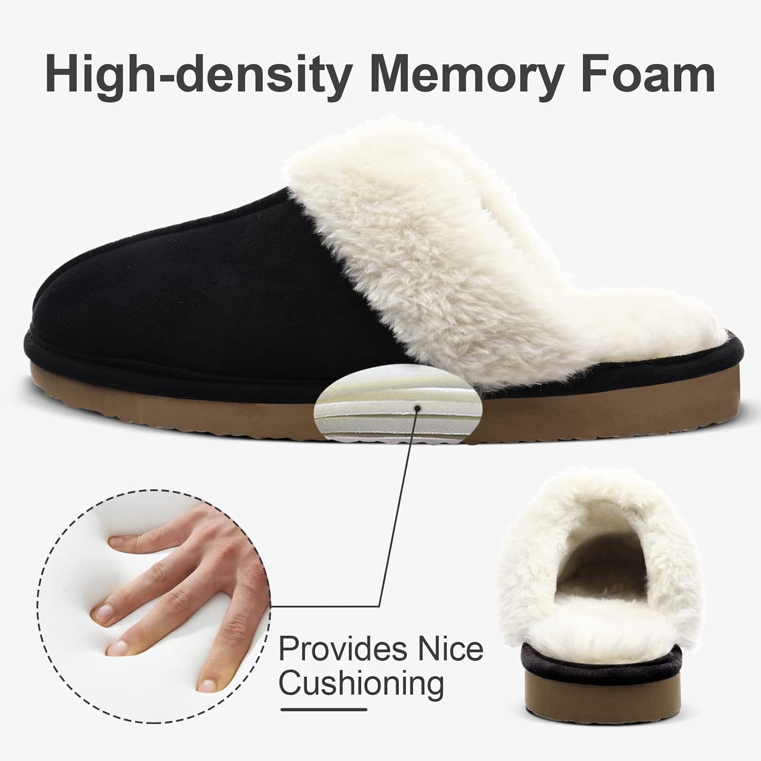 Fuzzy Memory Foam Slippers - SoftStep-Chestnut-4.5-Nora Luxe