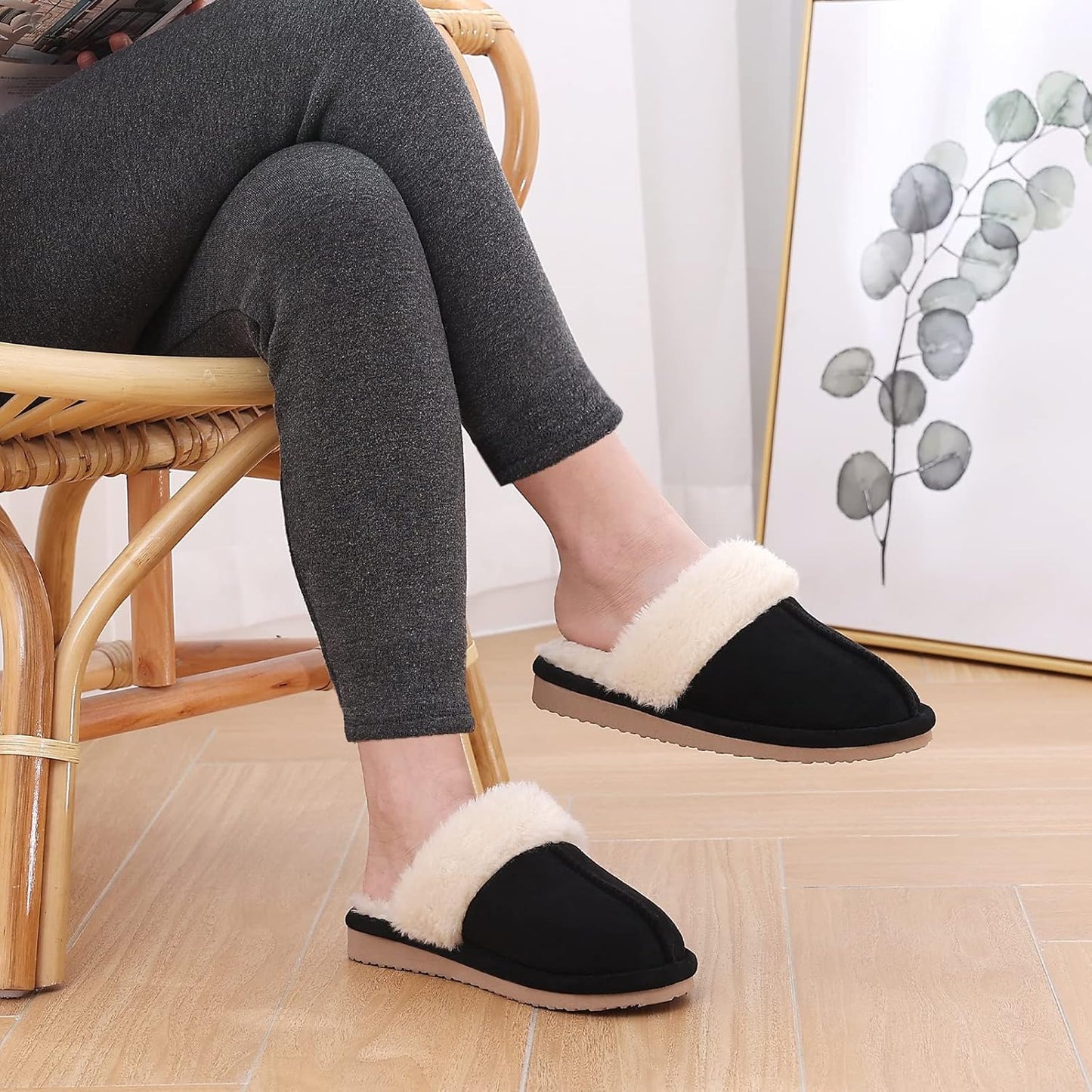 Fuzzy Memory Foam Slippers - SoftStep-Chestnut-4.5-Nora Luxe