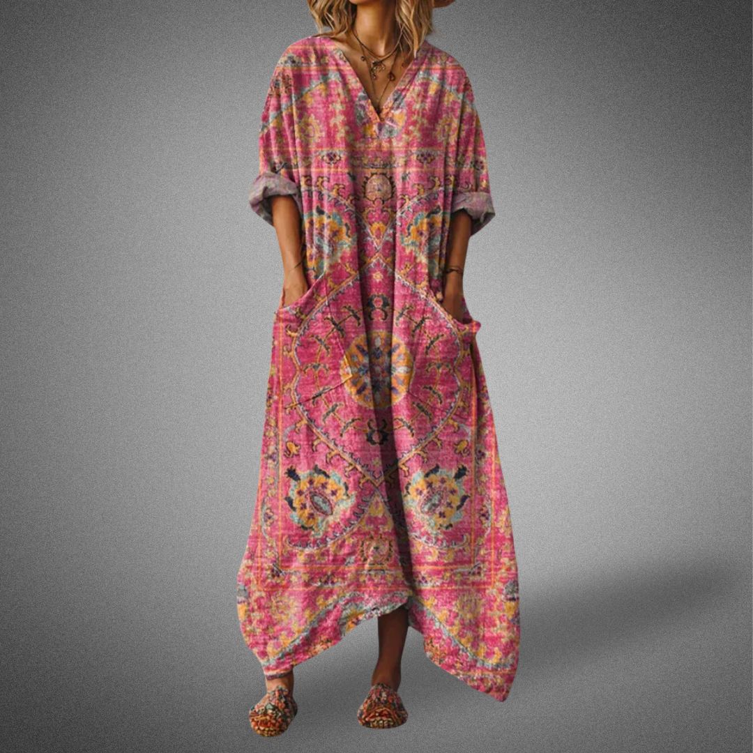 Image of Gale | Women's V-Neck Oversized Maxi Dress