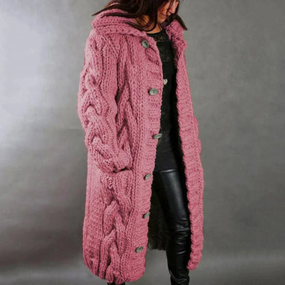 Women's Cozy Big Button Cardigan Sweater