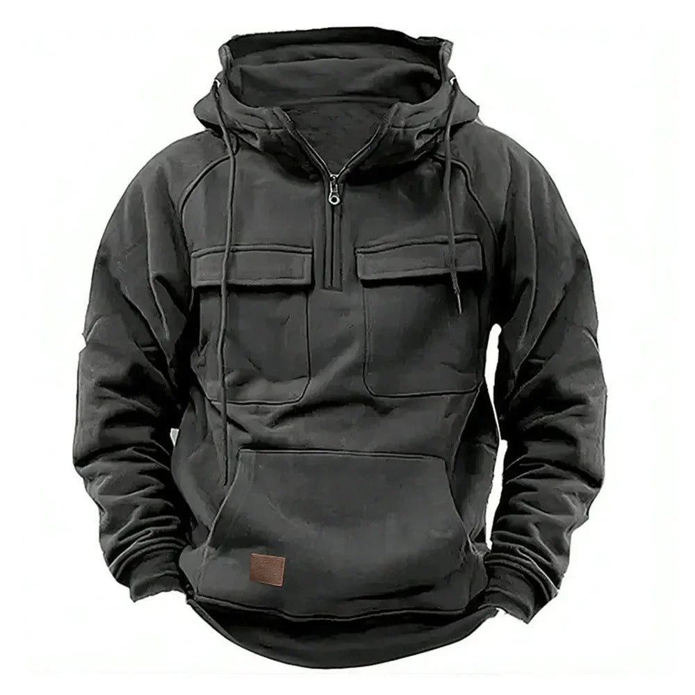 Image of Garrett | Men's Half-Zip Pullover Hoodie