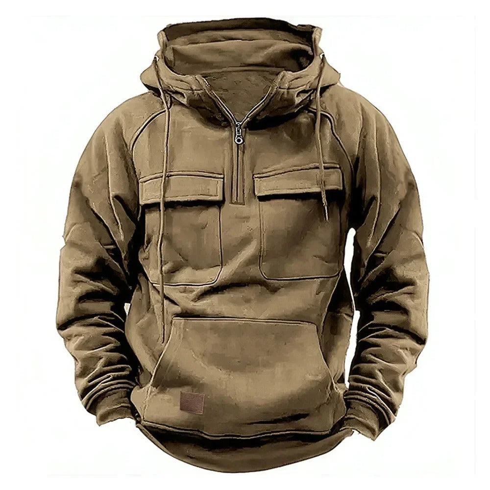Image of Garrett | Men's Half-Zip Pullover Hoodie