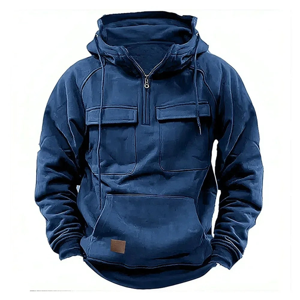 Image of Garrett | Men's Half-Zip Pullover Hoodie