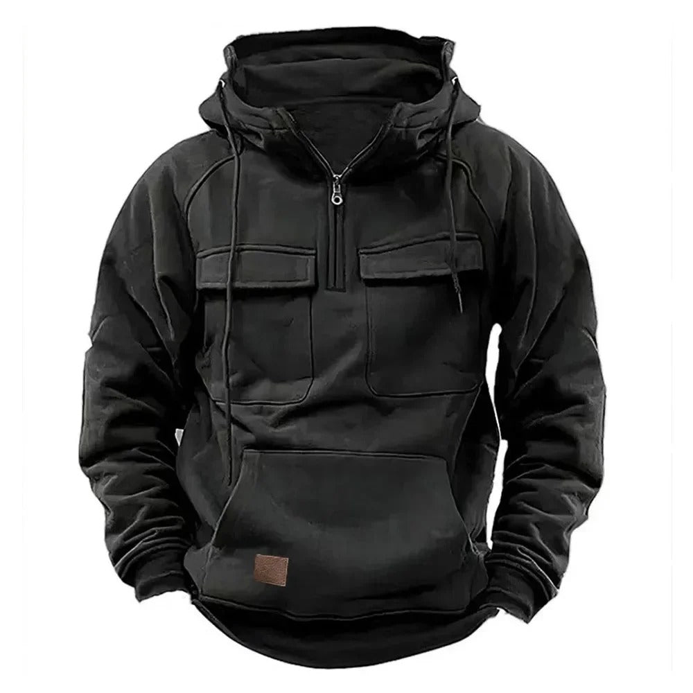 Image of Garrett | Men's Half-Zip Pullover Hoodie
