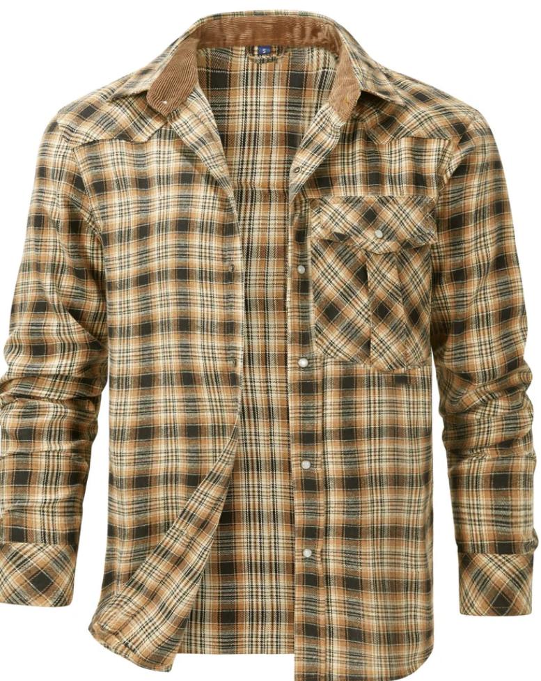 Image of Garrett | Men's Plaid Long Sleeve Shirt