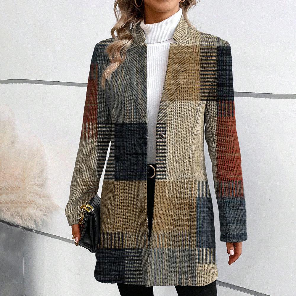 Classic Plaid Ladies Blazer