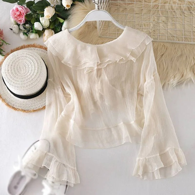 Chic Feminine Open Front Cardigan for Ladies