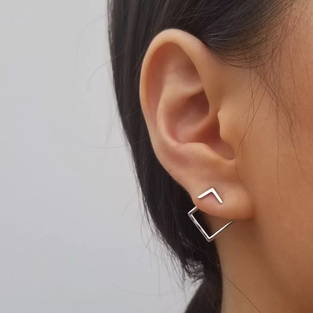 Modern Circle Drop Earrings - Pexav