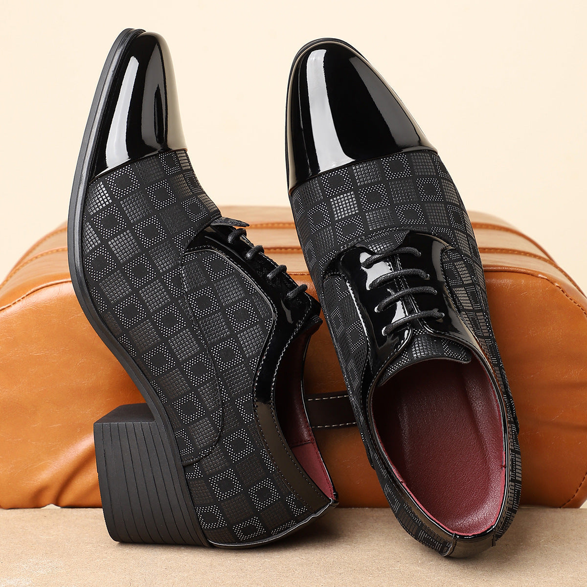 Image of George | Men's Lace-Up Block Heel Dress Shoes