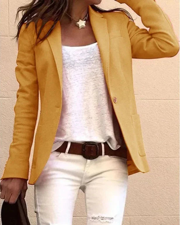 Classic Ladies' Tailored Long Blazer Jacket - Olytrend