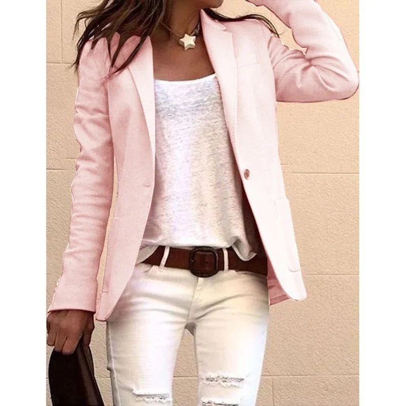 Image of Georgia | Women's Long Sleeve Button Front Blazer
