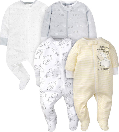 Gerber Baby Sleep & Play Pajamas for Boys with Footies-D-0–3 months-Nora Luxe