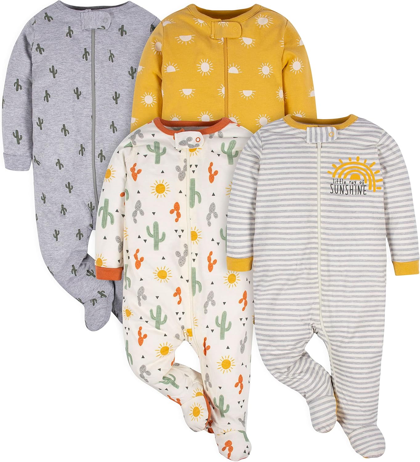 Gerber Baby Sleep & Play Pajamas for Boys with Footies-E-0–3 months-Nora Luxe