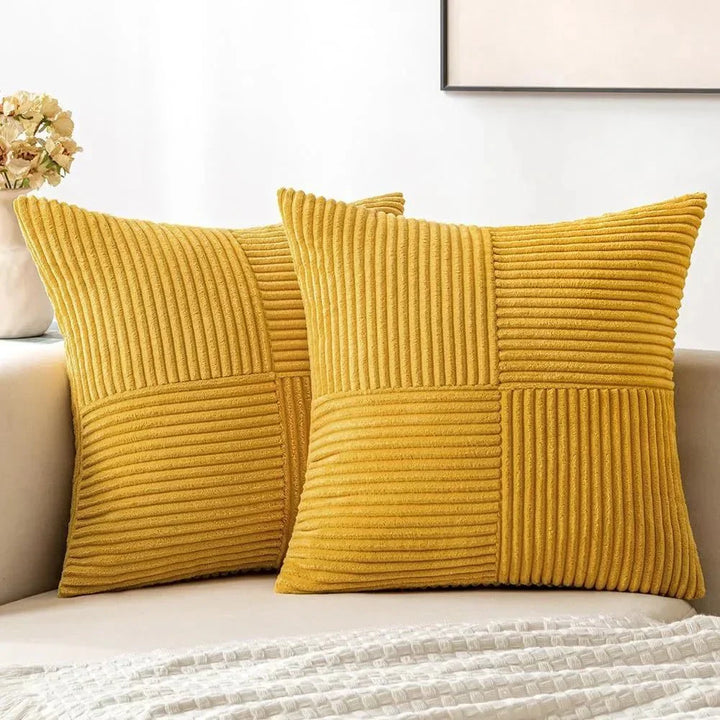 Plush Corduroy Pattern Pillow Cover