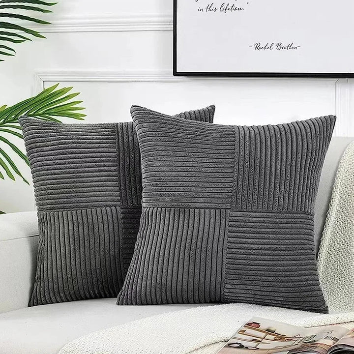 Plush Corduroy Pattern Pillow Cover - Olytrend