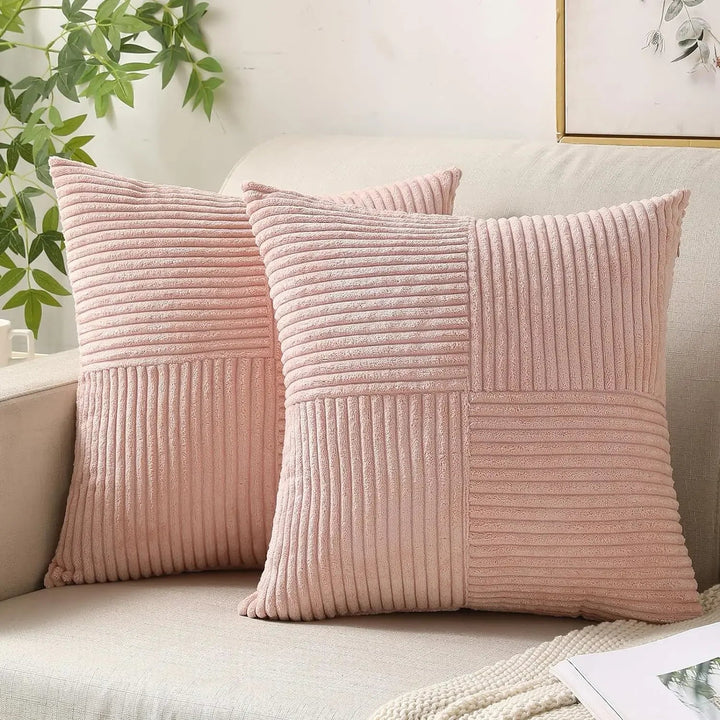 Plush Corduroy Pattern Pillow Cover