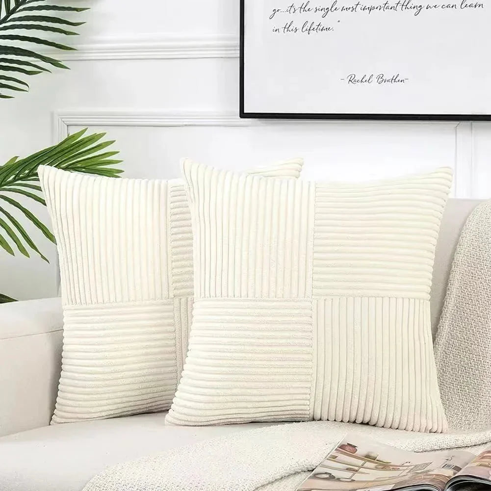 Plush Corduroy Pattern Pillow Cover