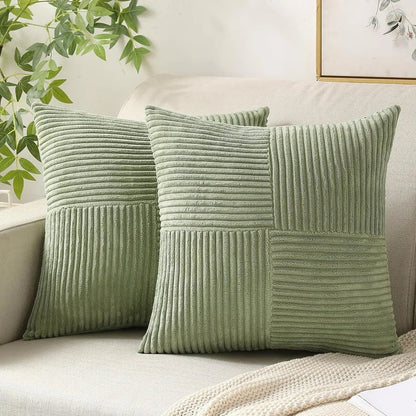 Plush Corduroy Pattern Pillow Cover