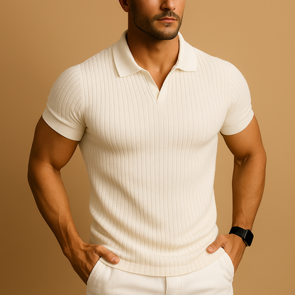 Slim Fit Men's V Neck Polo Shirt - Nocini