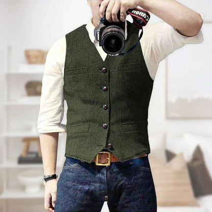 Men's Classic Fit Tweed Pattern Vest