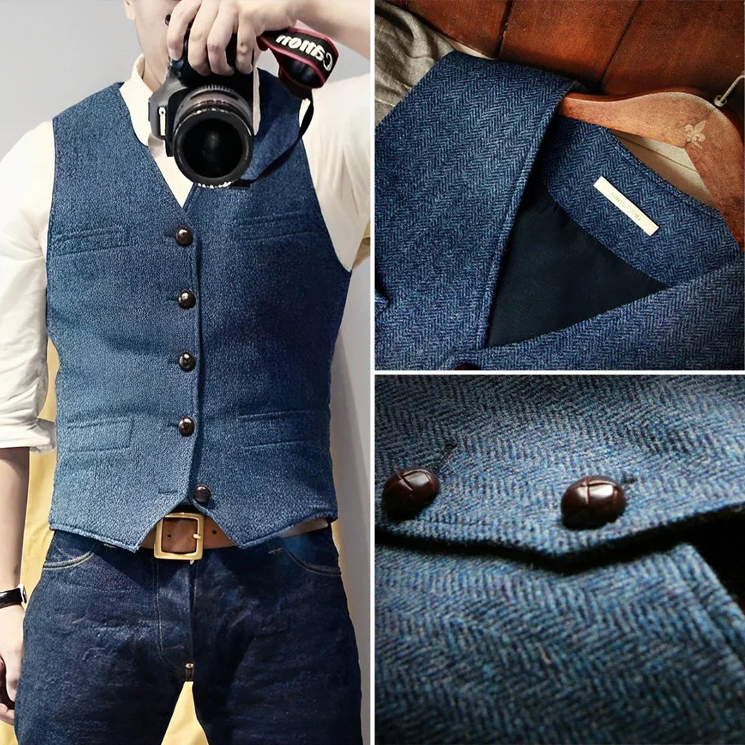 Men's Classic Fit Tweed Pattern Vest
