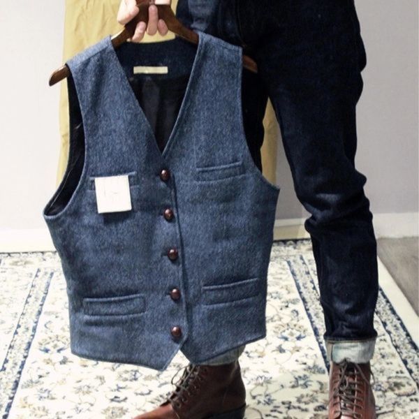 Men's Classic Fit Tweed Pattern Vest