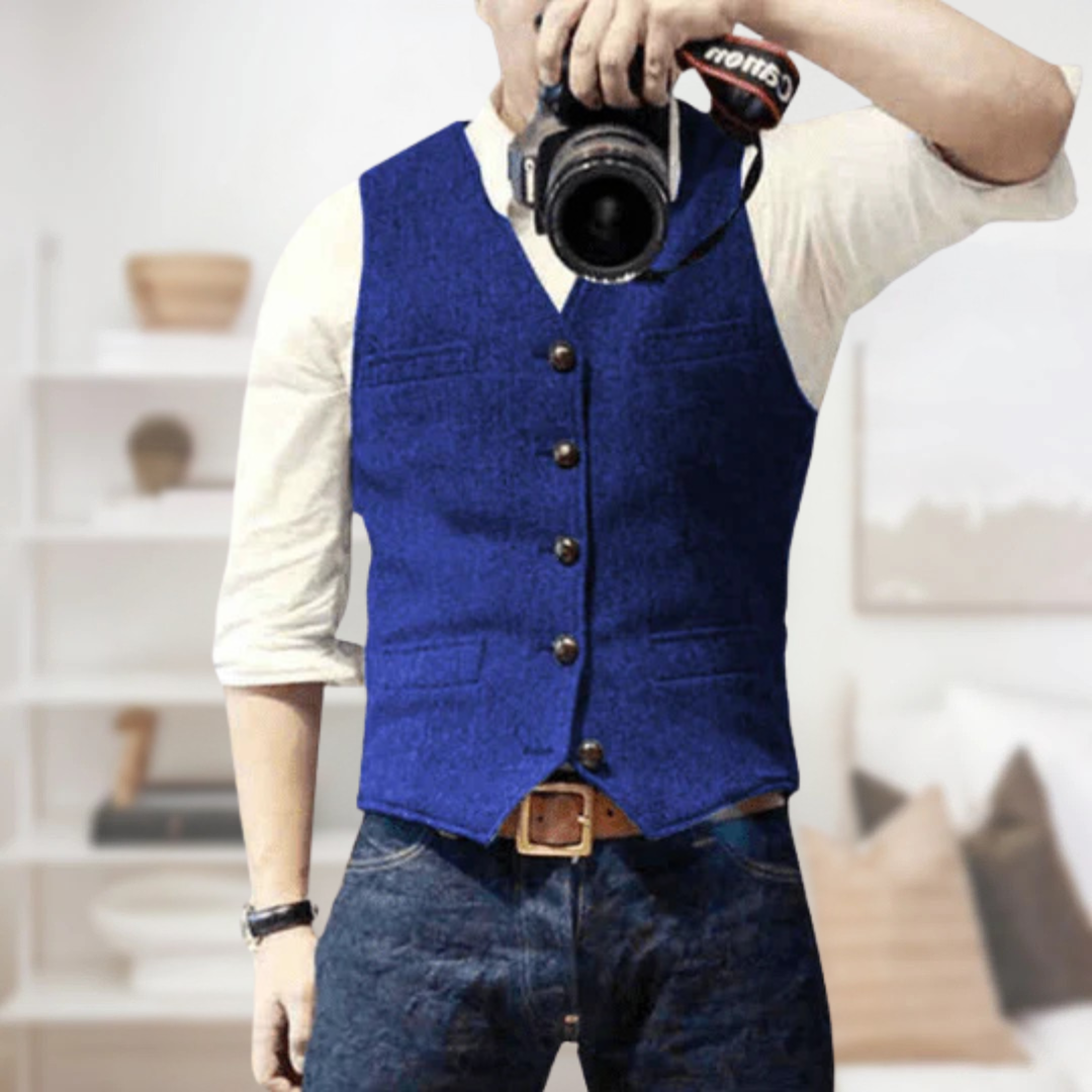 Men's Classic Fit Tweed Pattern Vest