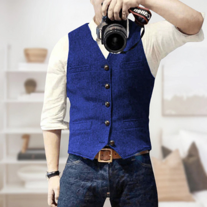 Men's Classic Fit Tweed Pattern Vest