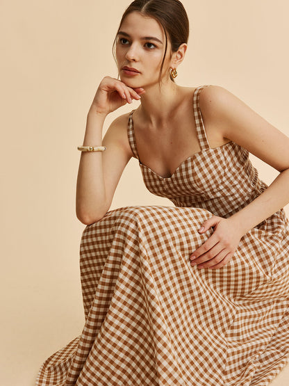 Plaid Ruffled Waist Dress