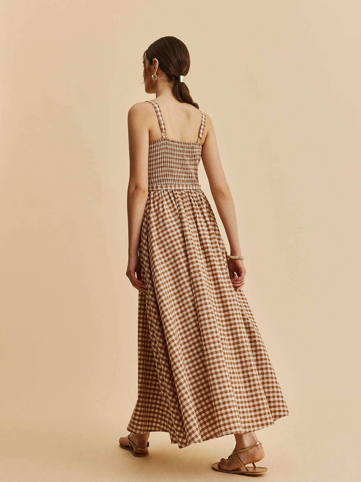 Plaid Ruffled Waist Dress