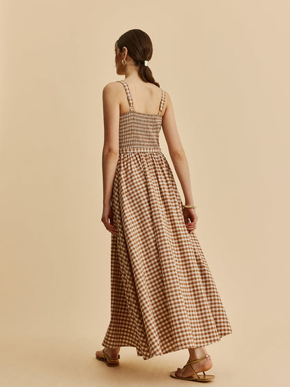 Plaid Ruffled Waist Dress