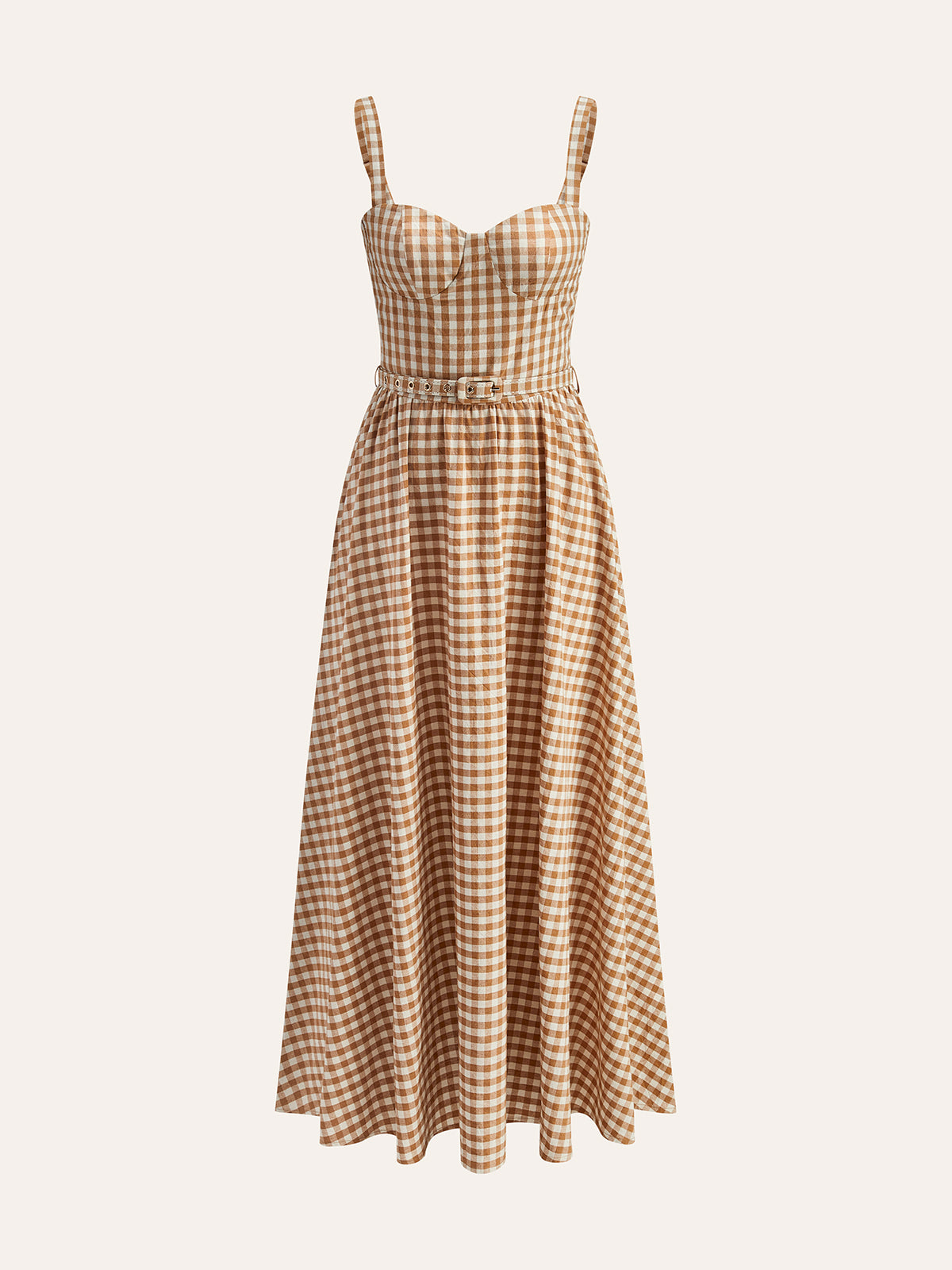 Plaid Ruffled Waist Dress - Pexav