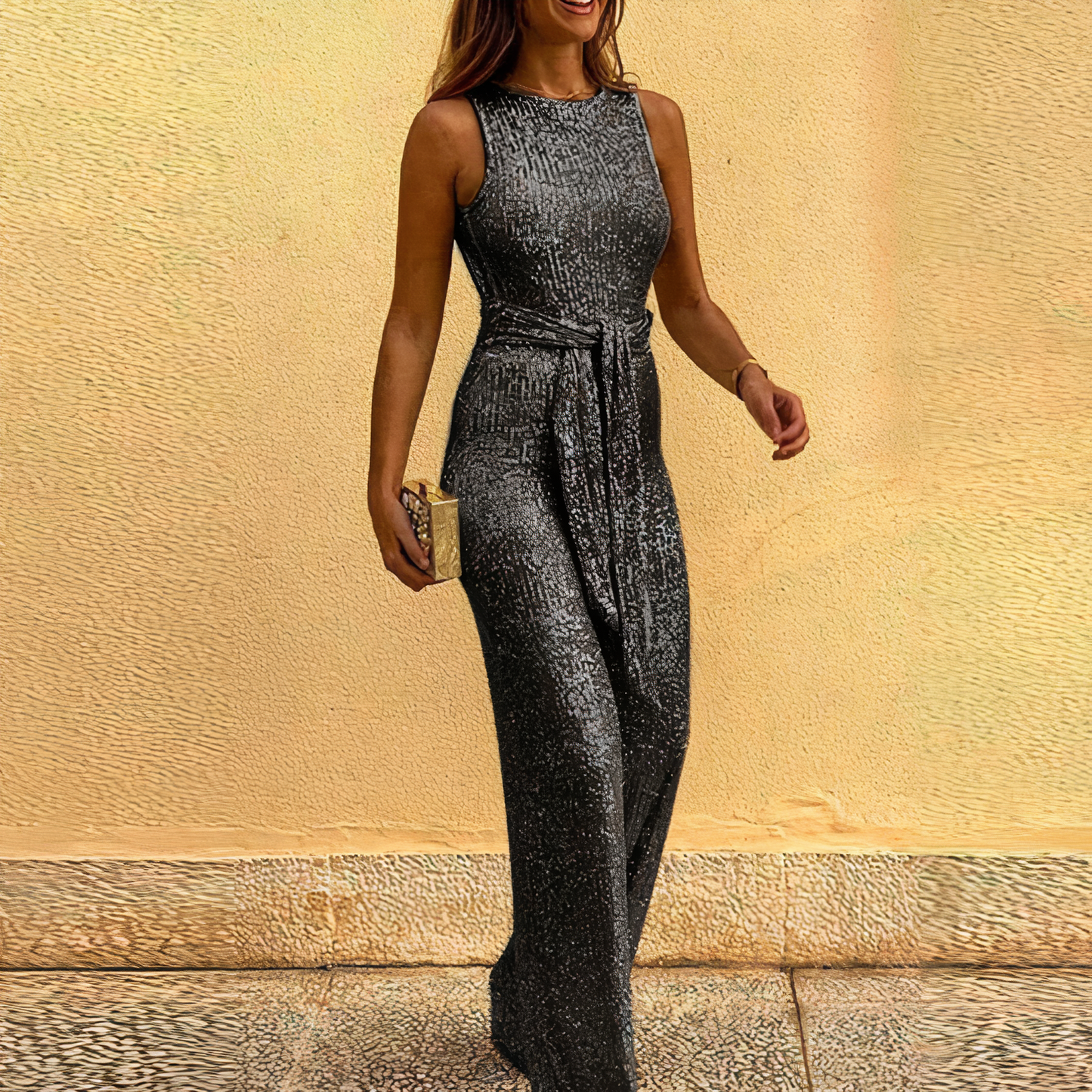 Sparkly Sequin Party Jumpsuit - Pexav