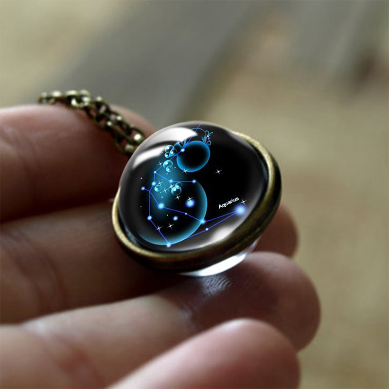 Crystal Zodiac Sign Guardian Necklace Sofia - Pexav