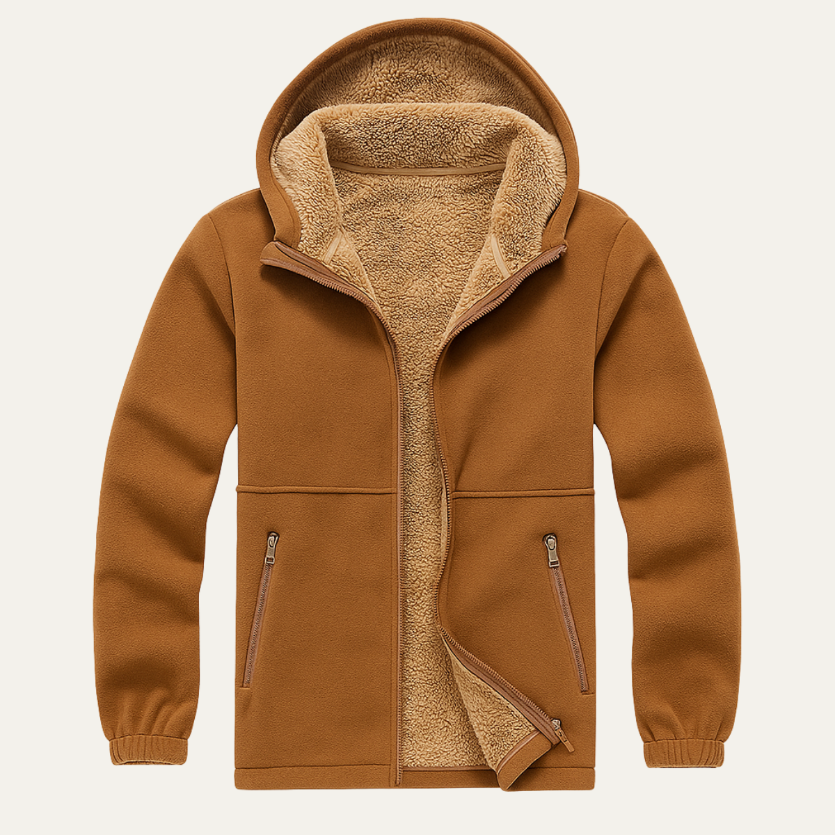 Warm Men's Fleece Hooded Zip Up Winter Jacket - Nocini