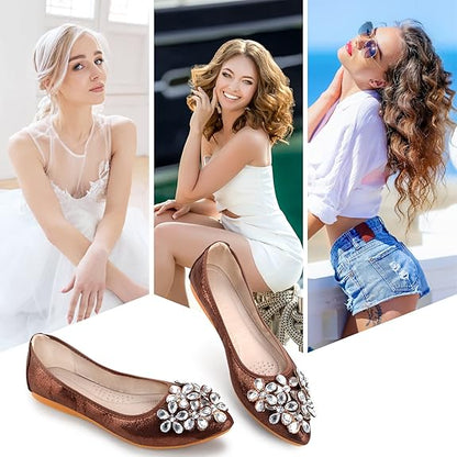 Glittering Rhinestone Ballerina Flats - Yelena-Black-3.0-Nora Luxe