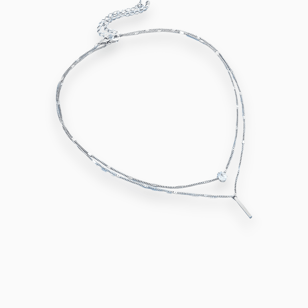 Shiny Grid Pendant Necklace - Pexav