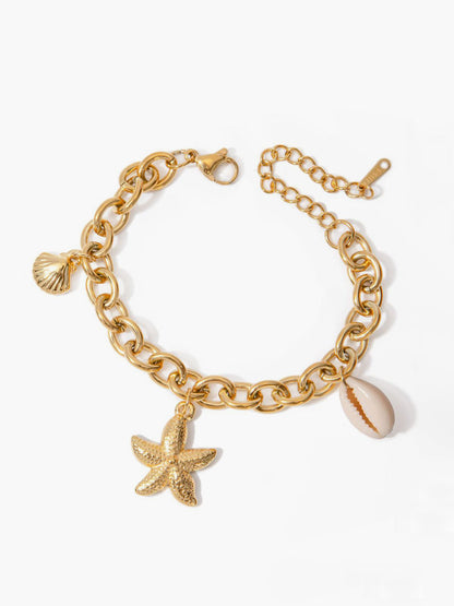 Delicate Beach Shell Chain Bracelet - Pexav