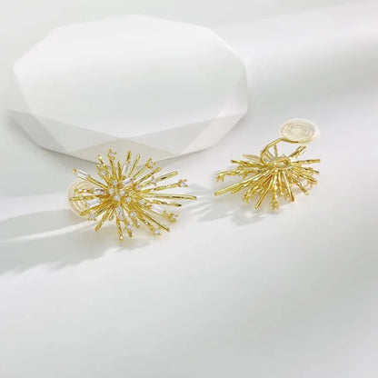 Sparkling Silver Firework Stud Earrings - Pexav