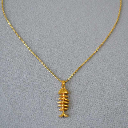 Delicate Fish Pendant Necklace - Pexav