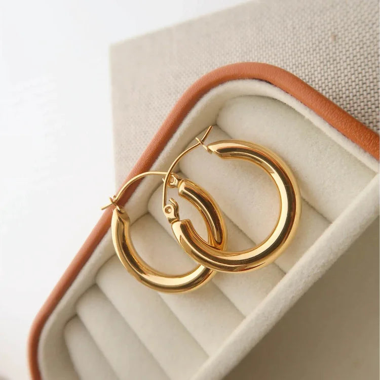 Classic Round Hoop Earrings - Pexav
