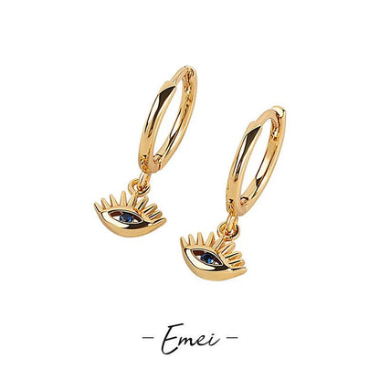 Golden/Silver Earrings with Evil Eye - Noa-Silver-Nora Luxe