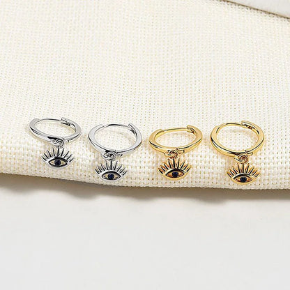 Golden/Silver Earrings with Evil Eye - Noa-Silver-Nora Luxe