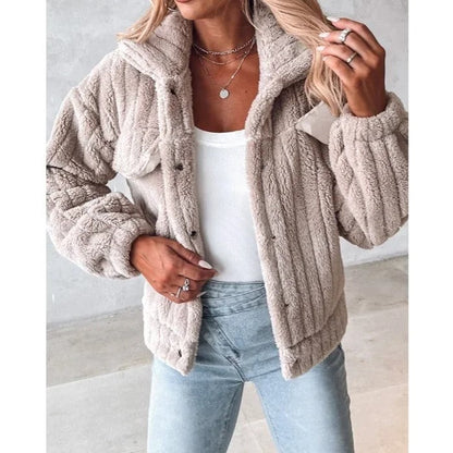 Quilted Faux Fur Denim Jacket