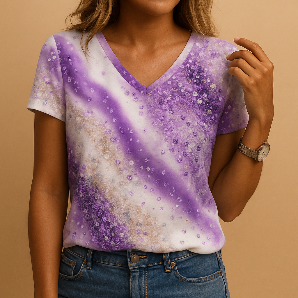 Colorful Women's V-Neck Summer Top - Nocini