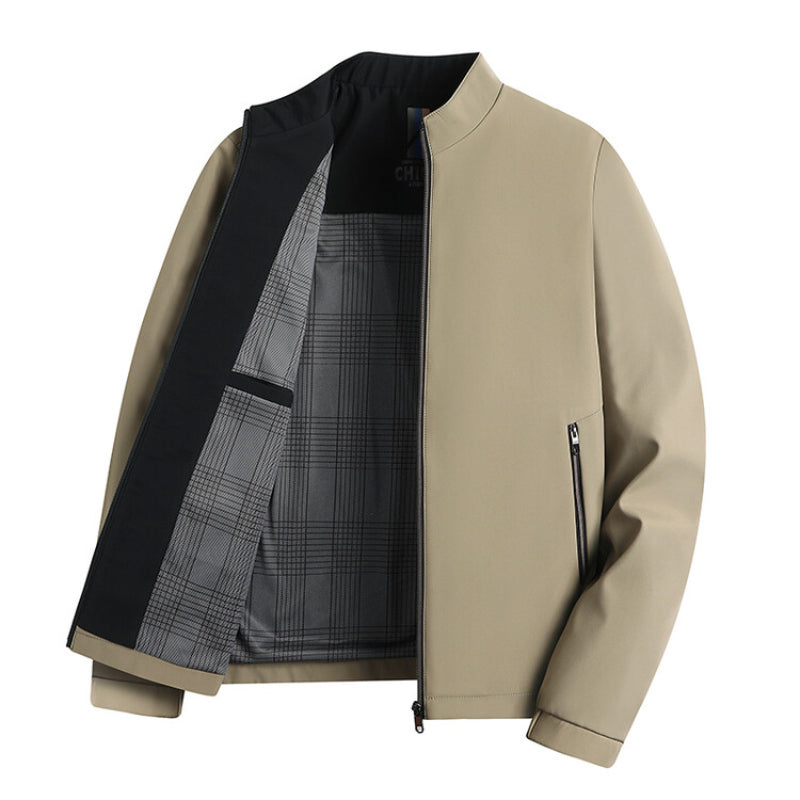 Classic Men's Collar Leather Jacket - Pexav
