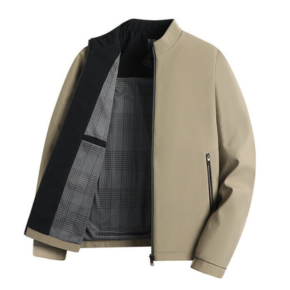 Classic Men's Collar Leather Jacket - Pexav