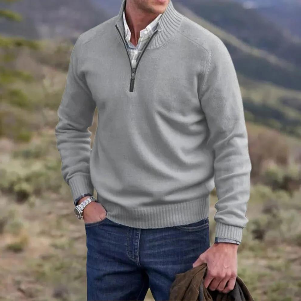 Men's Cozy Wool Quarter Zip Sweater