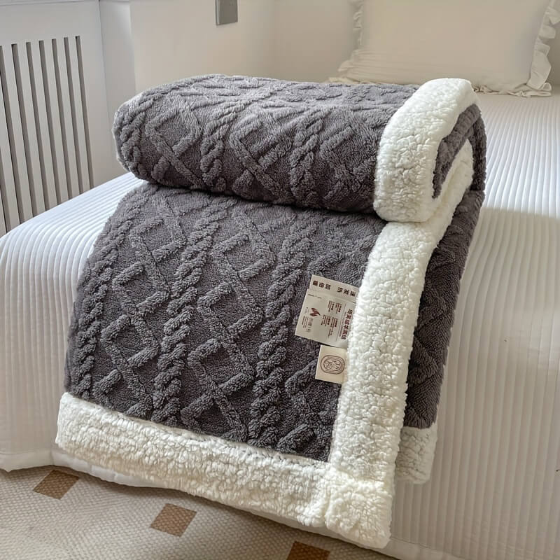 Contemporary Sherpa Fleece Throw Blanket